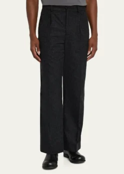 FRAMEMen's Pinstripe Wide Leg Trousers