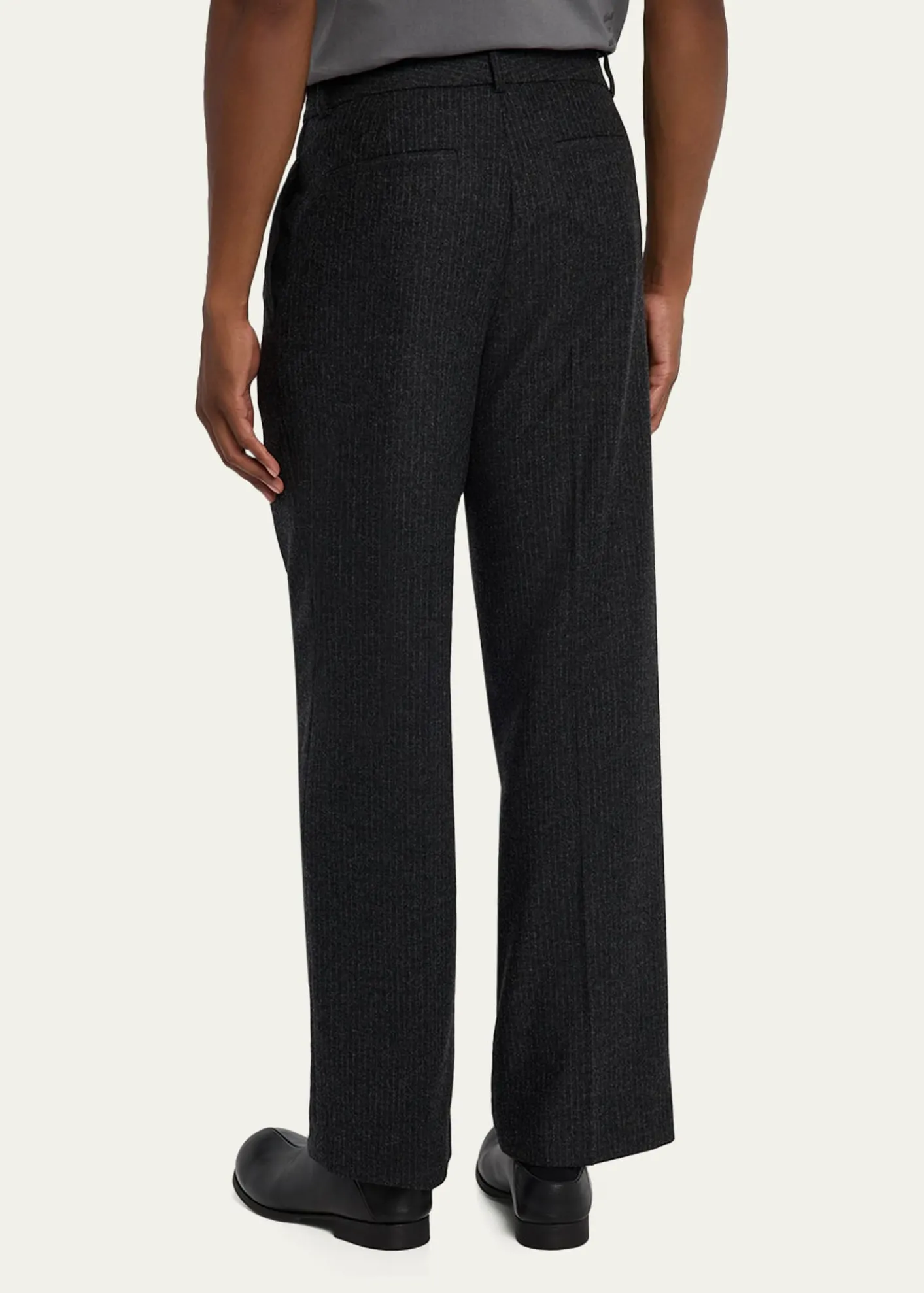 FRAMEMen's Pinstripe Wide Leg Trousers