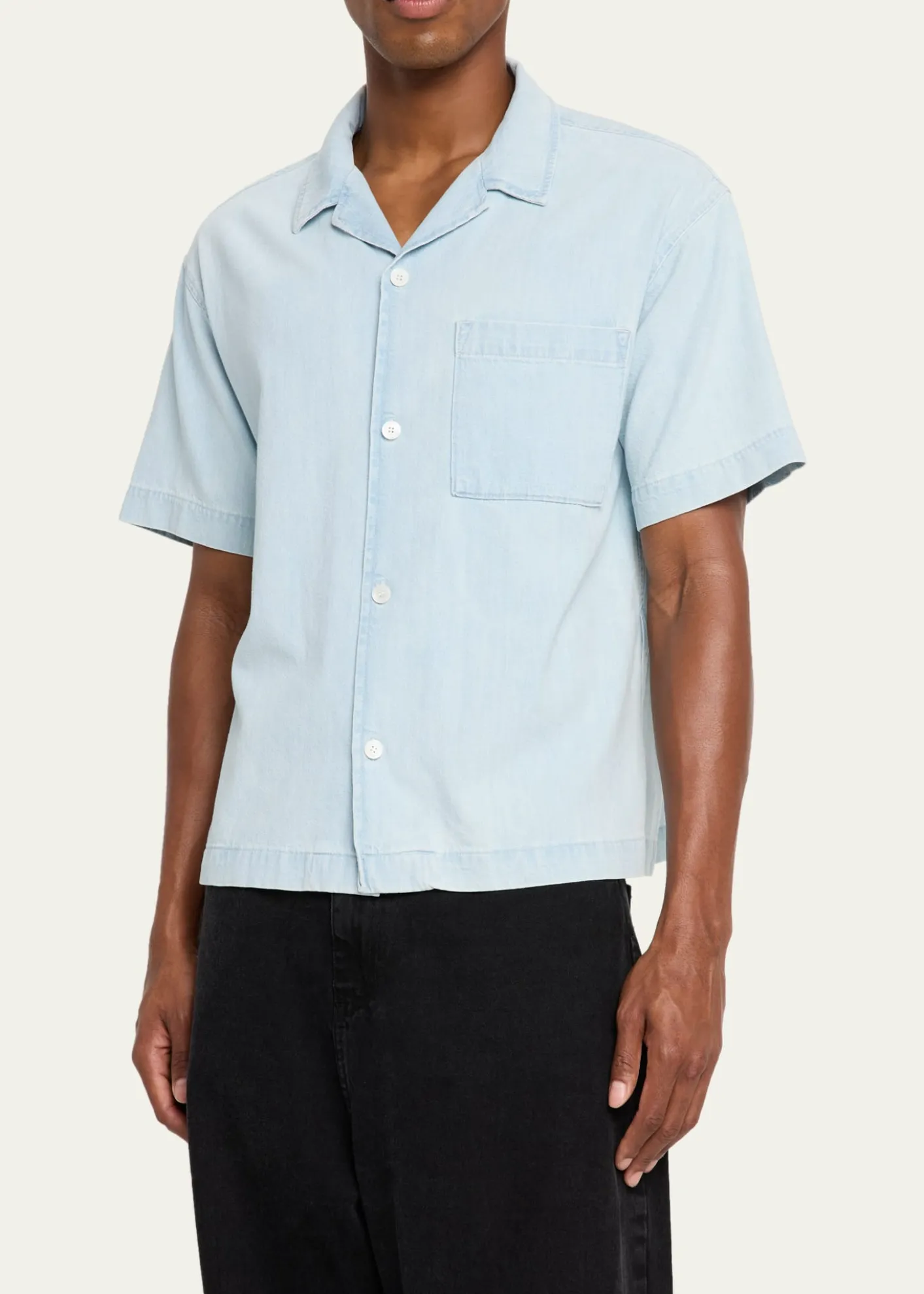 FRAMEMen's Short-Sleeve Camp Collar Shirt