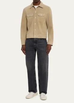FRAMEMen's Suede Trucker Jacket