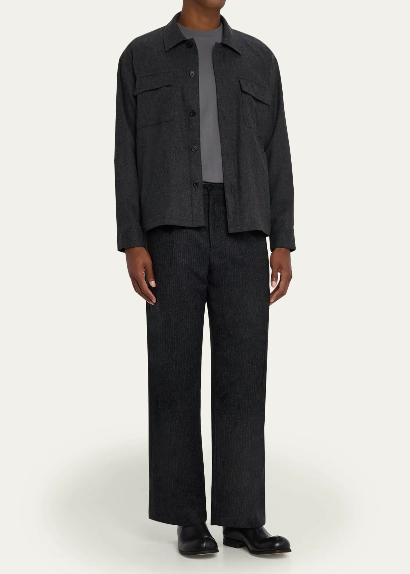 FRAMEMen's Wool-Blend Two-Pocket Overshirt