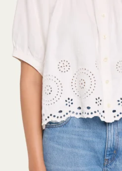 FRAMEThe Eyelet Resort Blouse