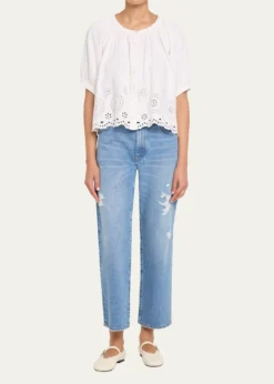 FRAMEThe Eyelet Resort Blouse
