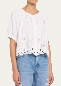 FRAMEThe Eyelet Resort Blouse
