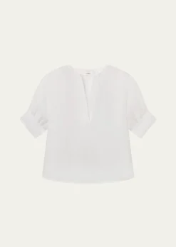 FRAMEThe Linen V-Neck Top