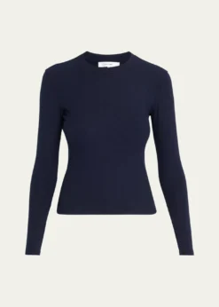 FRAMEThe Long-Sleeve Ribbed Crewneck Top