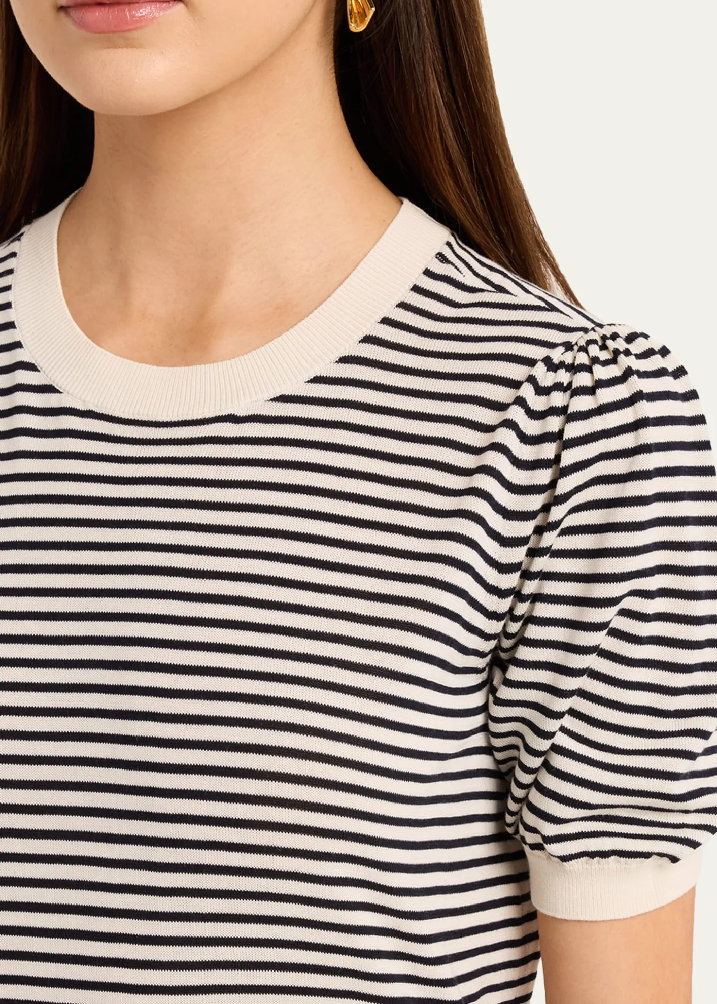 FRAMEThe Striped Gather Sweater