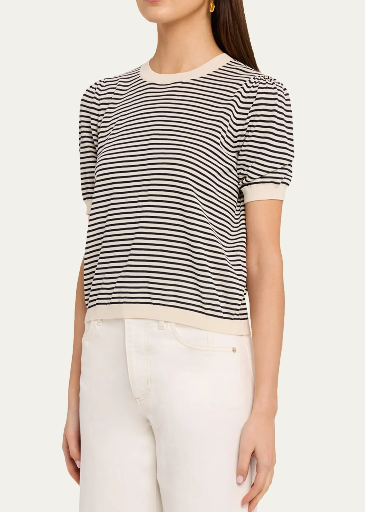 FRAMEThe Striped Gather Sweater