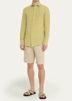 Frescobol CariocaMen's Antonio Linen Casual Button-Down Shirt