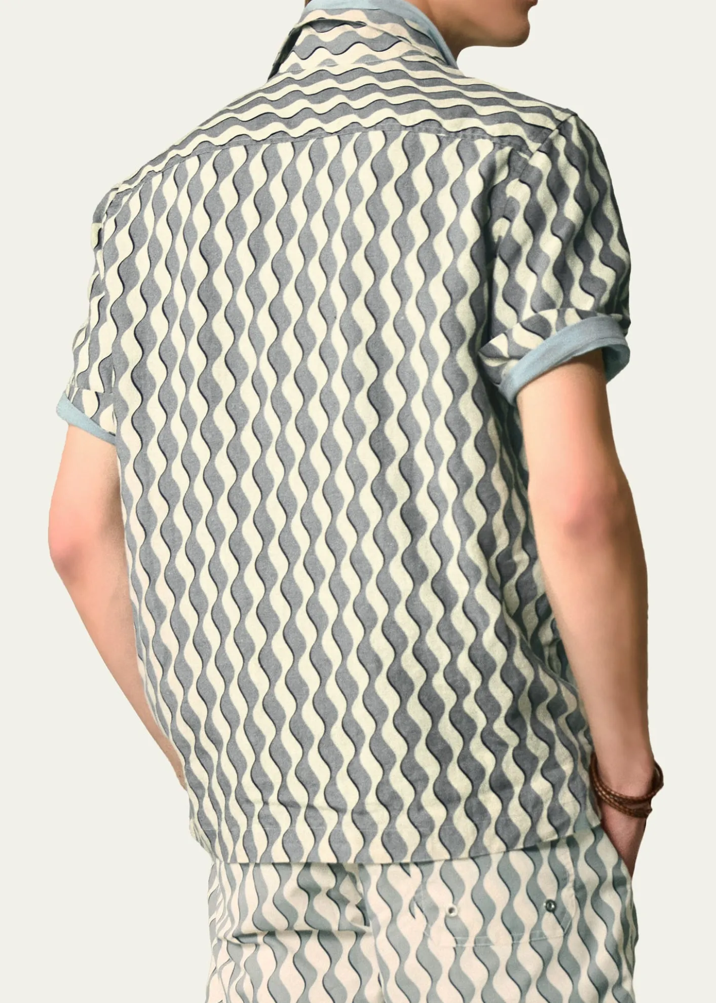 Frescobol CariocaRoberto Geometric Linen Button-Down Shirt