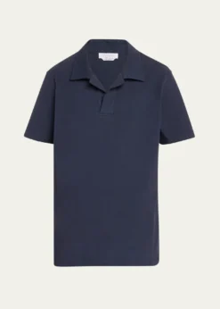 Gabriela HearstMen's Jaime Cotton Jersey Polo Shirt