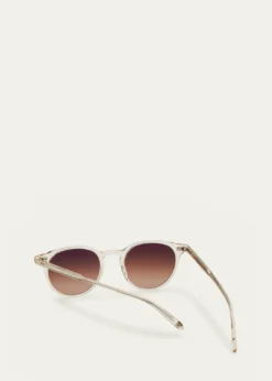 Garrett LeightMen's Clune Sun Keyhole-Bridge Round Sunglasses