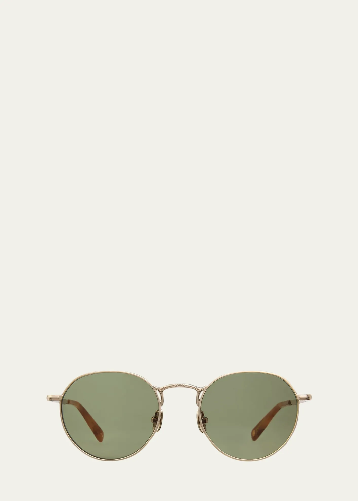 Garrett LeightMen's Ocampo Metal Round Sunglasses with Side Shields
