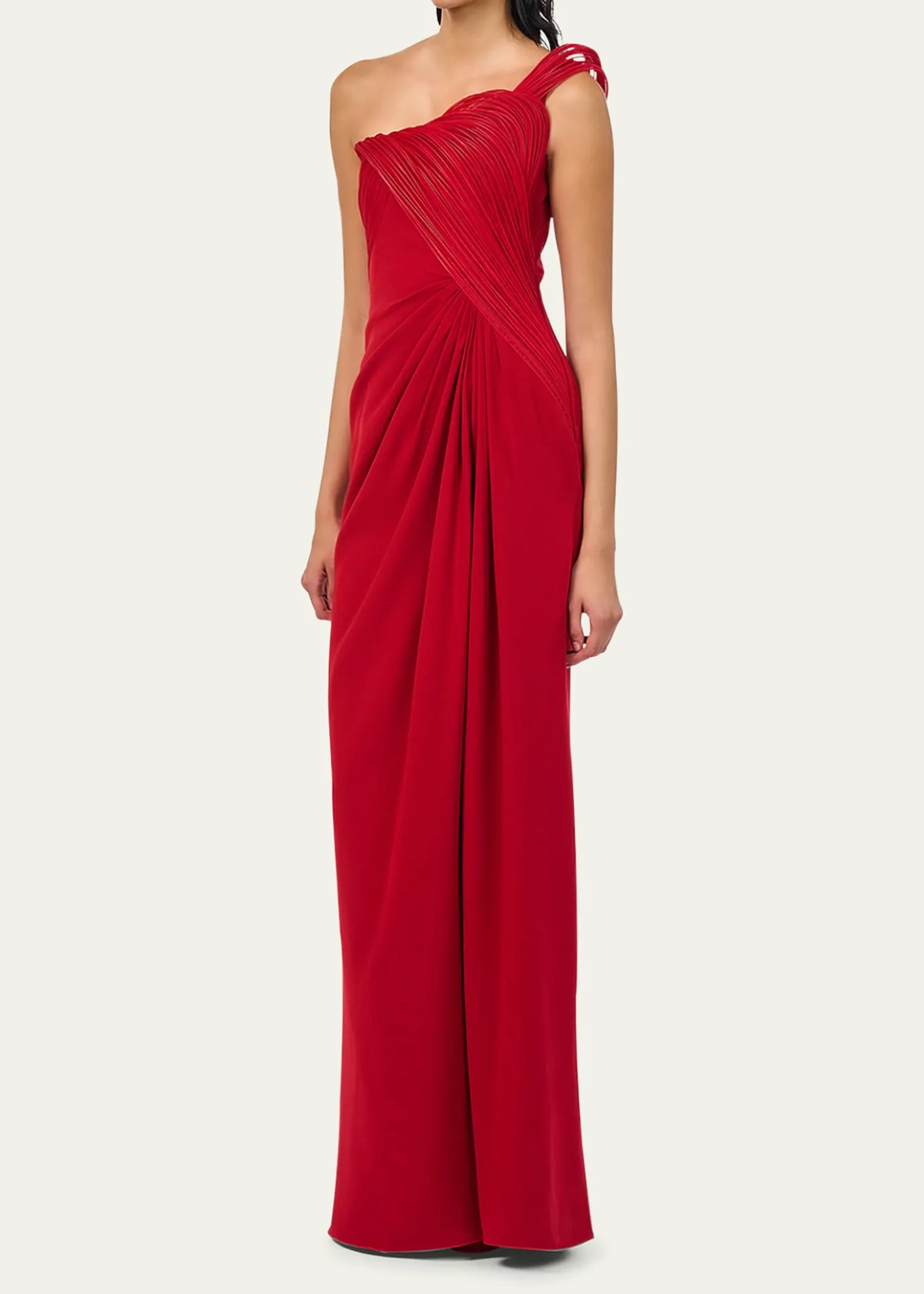 Gaurav GuptaErytheia Sculpted One-Shoulder Column Gown