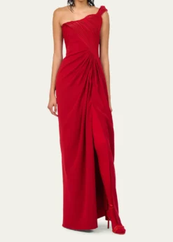 Gaurav GuptaErytheia Sculpted One-Shoulder Column Gown