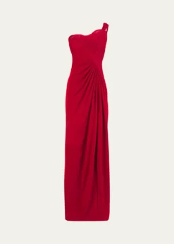 Gaurav GuptaErytheia Sculpted One-Shoulder Column Gown