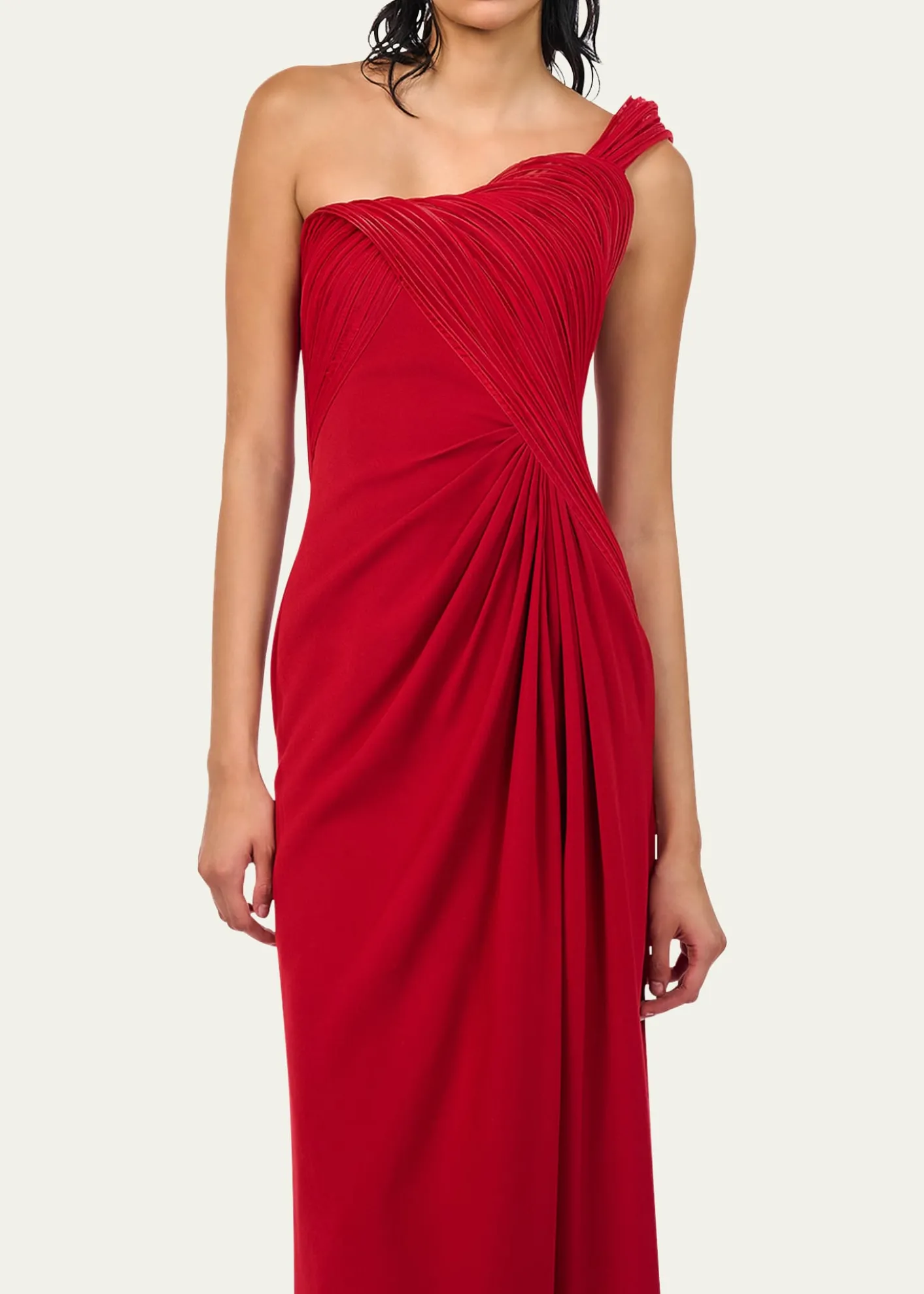 Gaurav GuptaErytheia Sculpted One-Shoulder Column Gown