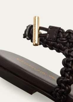 Gianvito RossiBraided Nappa Leather Flat Thong Sandals