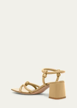 Gianvito RossiLeather Knot Ankle-Strap Sandals
