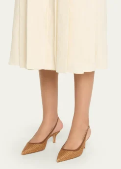 Gianvito RossiMarbella Raffia Slingback Pumps