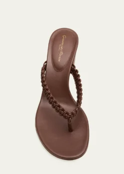 Gianvito Rossi70mm Braided Nappa Leather Thong Sandals