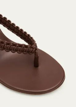 Gianvito Rossi70mm Braided Nappa Leather Thong Sandals