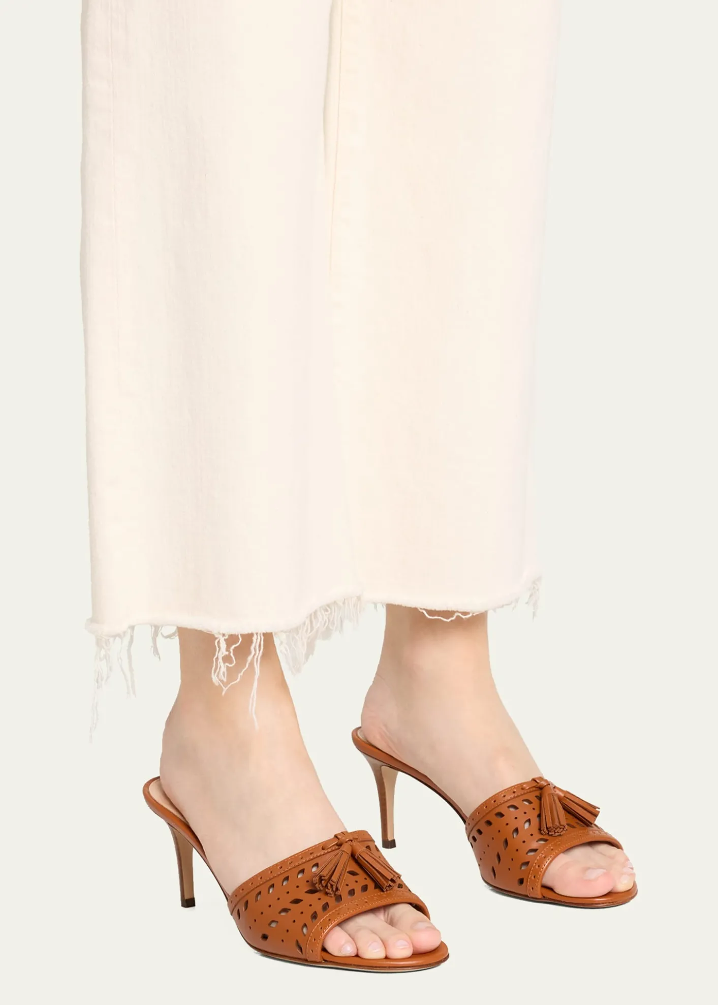 Gianvito Rossi70mm Cutout Leather Mule Sandals