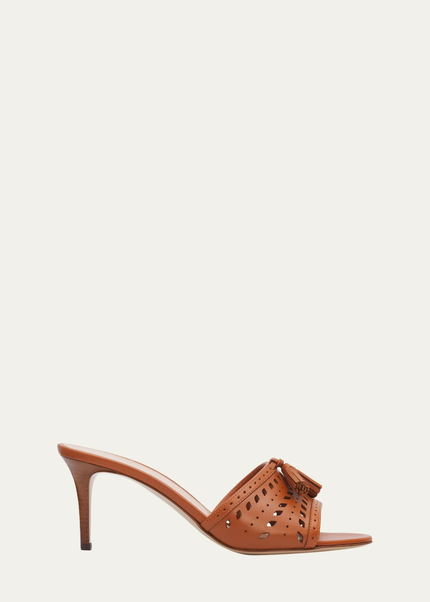 Gianvito Rossi70mm Cutout Leather Mule Sandals