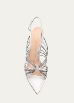 Gianvito Rossi105mm Metallic Leather Slingback Sandals