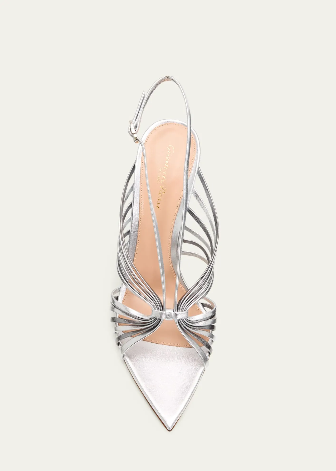 Gianvito Rossi105mm Metallic Leather Slingback Sandals