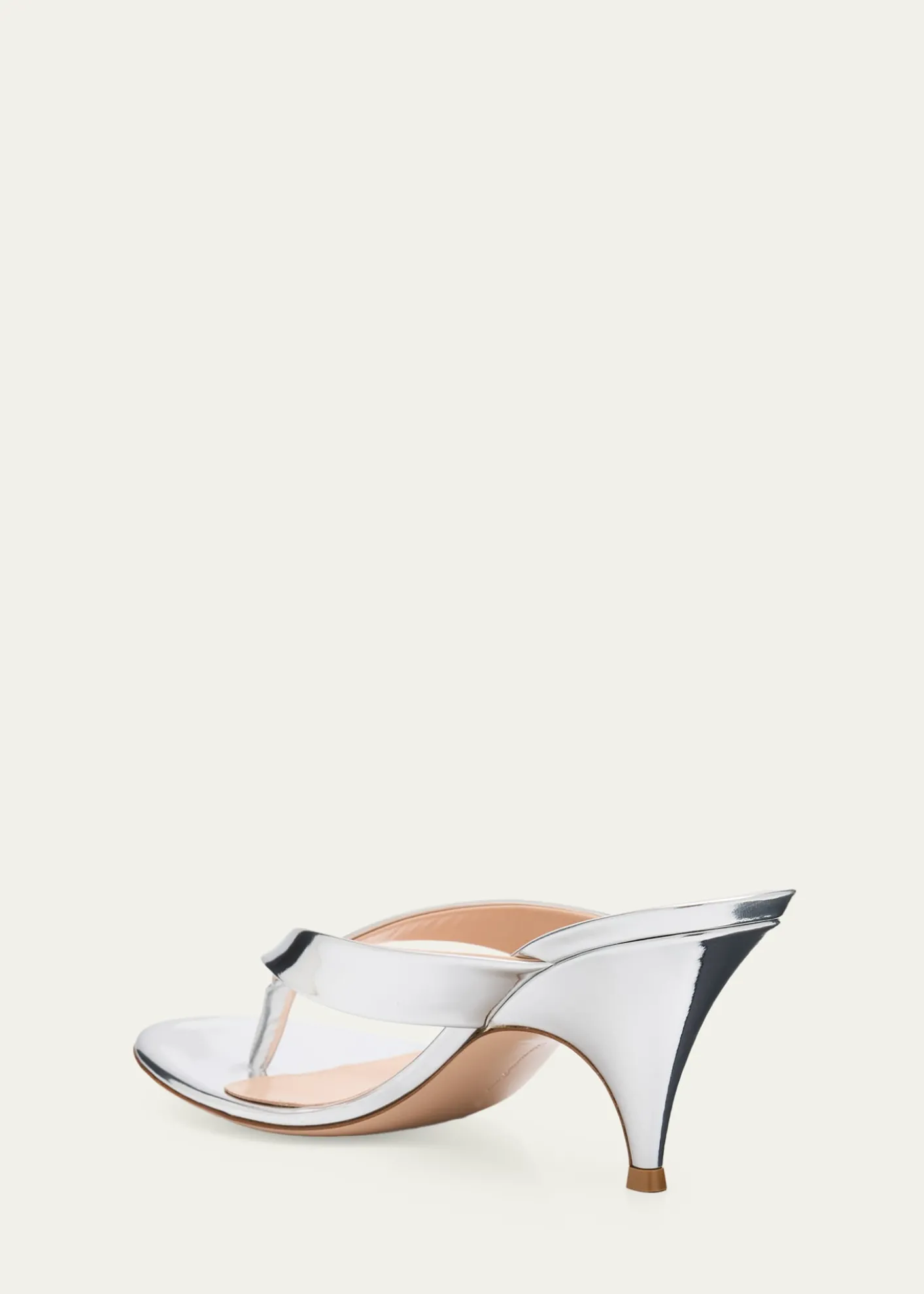 Gianvito Rossi70mm Metallic Leather Thong Sandals