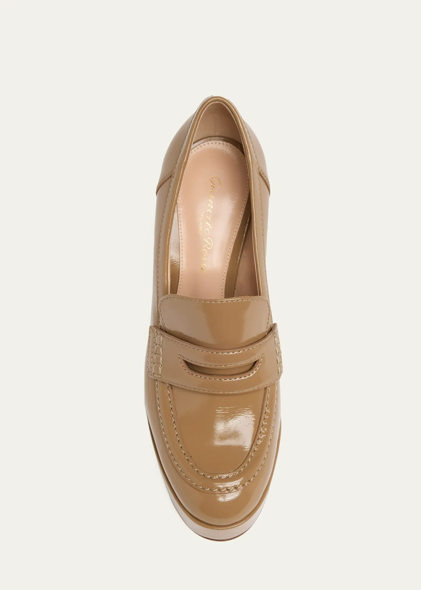 Gianvito Rossi70mm Patent Platform Penny Loafers