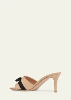 Gianvito Rossi70mm Raffia Bow Mule Sandals