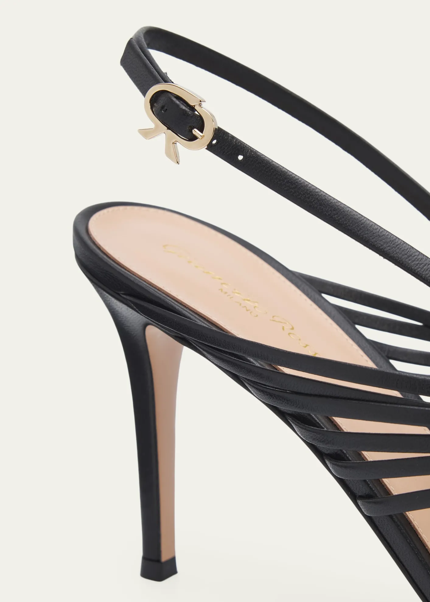 Gianvito Rossi85mm Strappy Leather Pointed-Toe Sandals