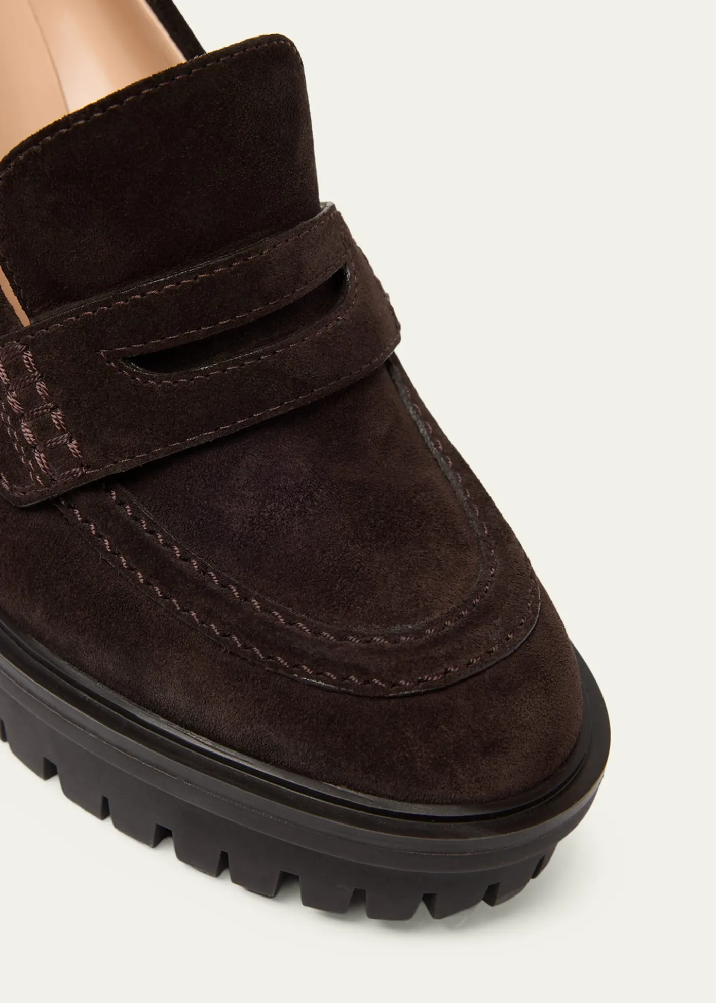 Gianvito Rossi70mm Suede Platform Penny Loafers
