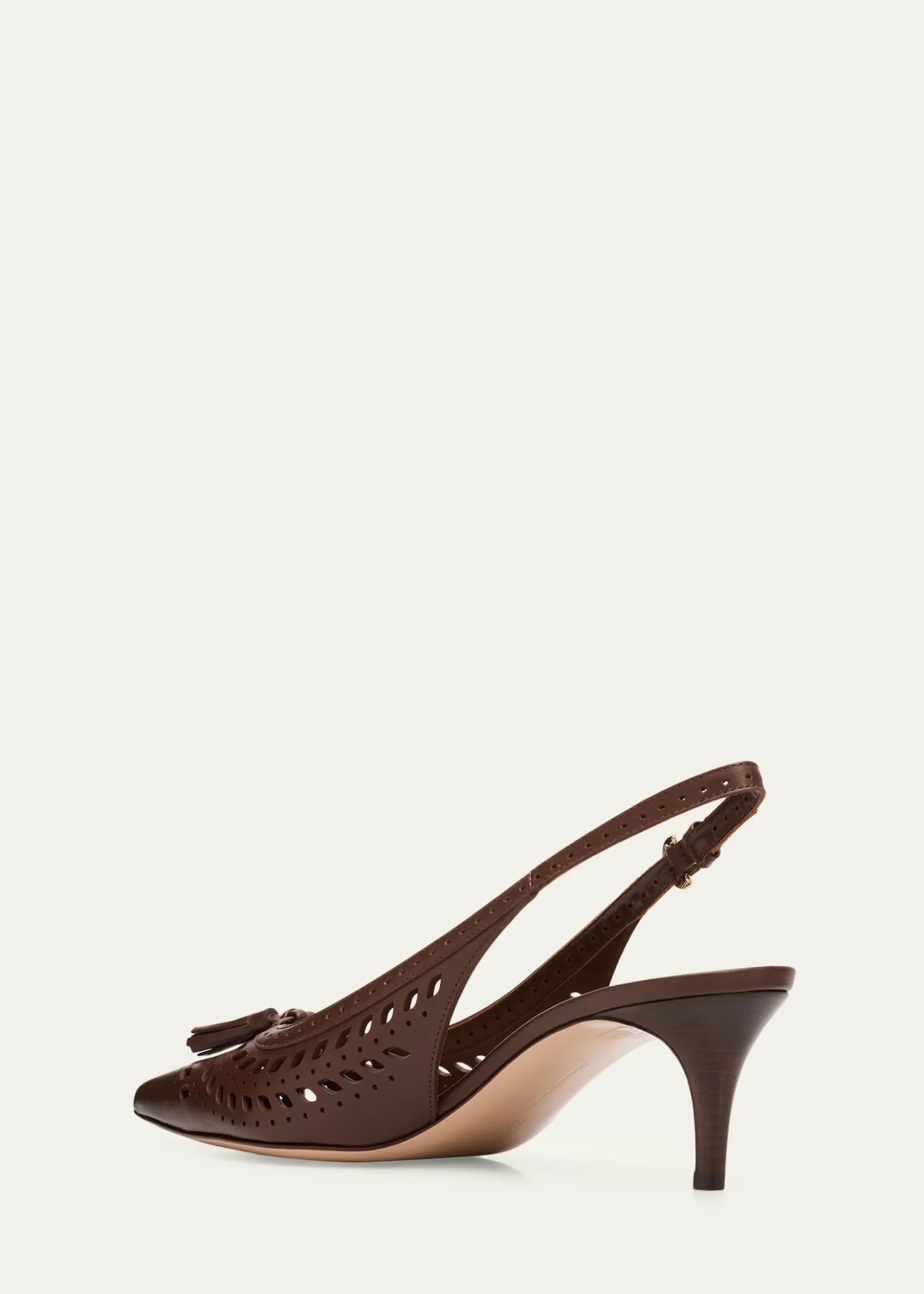 Gianvito Rossi55mm Vitello Cutout Leather Slingback Pumps