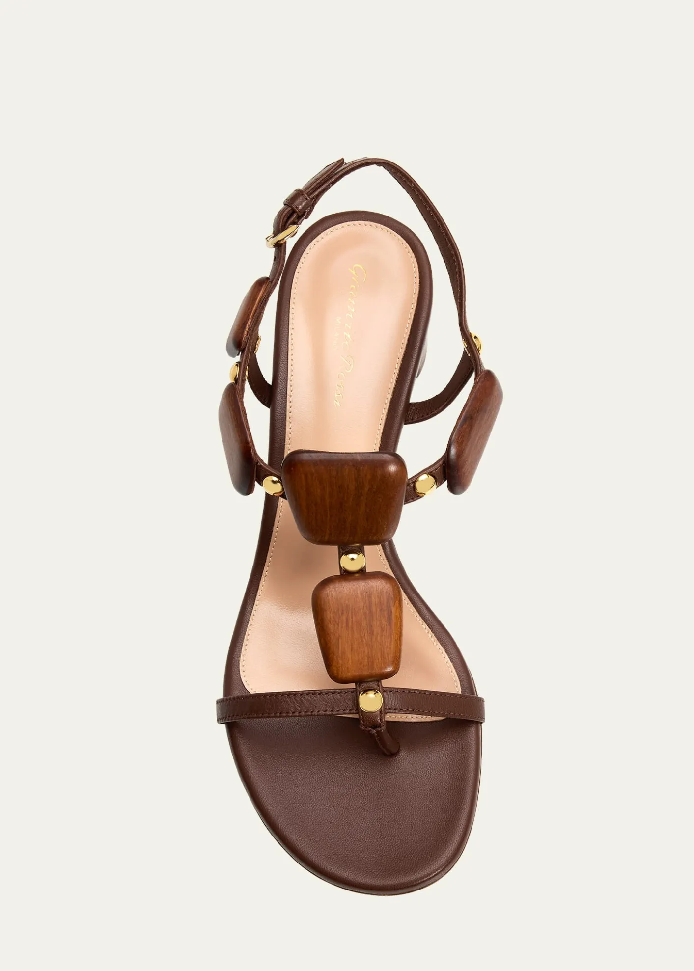 Gianvito Rossi45mm Wooden Leather Sandals
