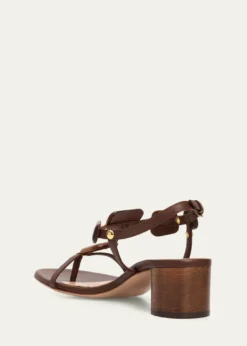 Gianvito Rossi45mm Wooden Leather Sandals