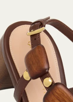 Gianvito Rossi45mm Wooden Leather Sandals
