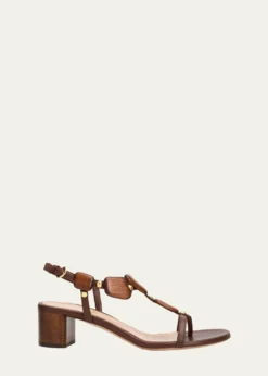 Gianvito Rossi45mm Wooden Leather Sandals