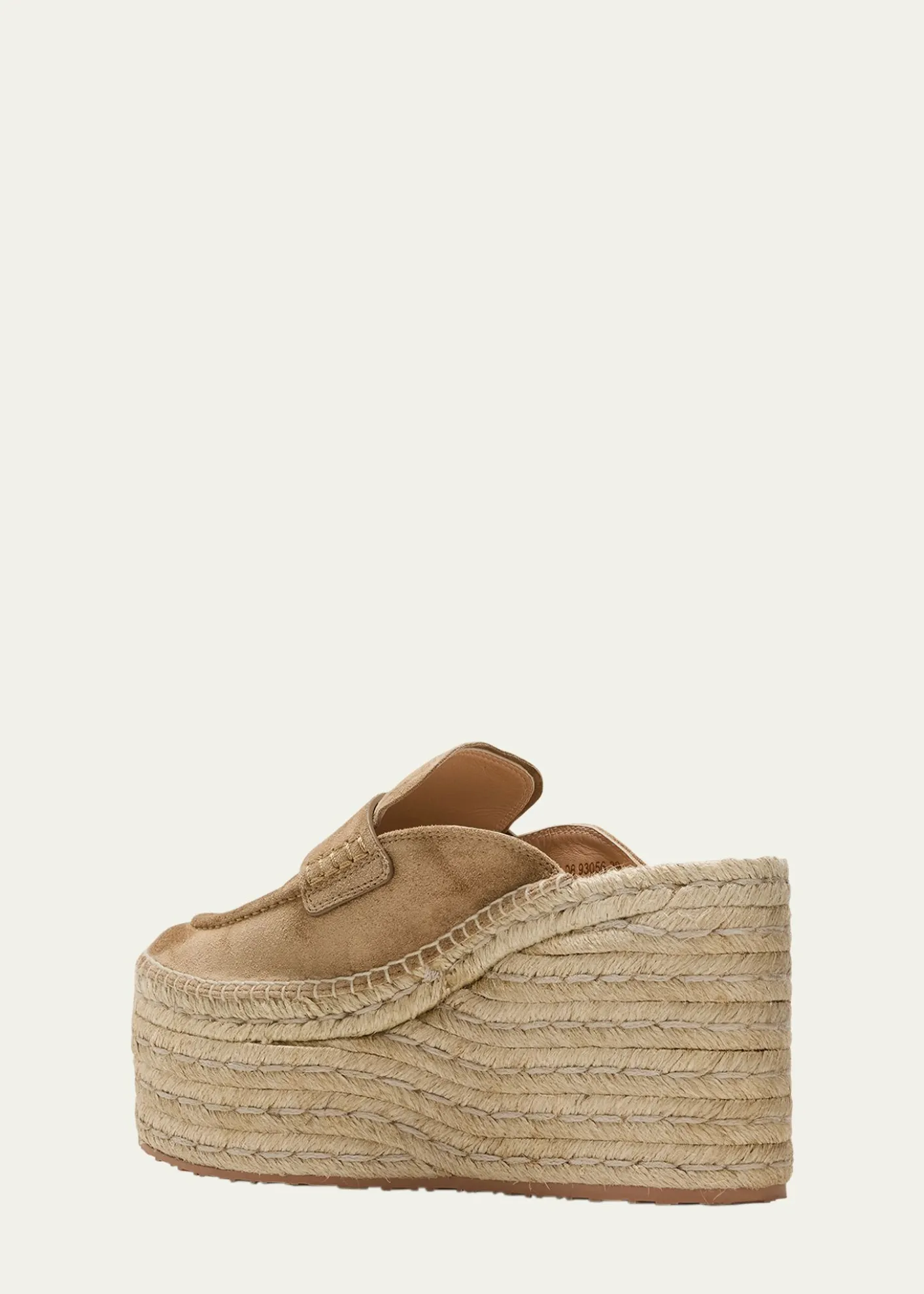 Gianvito RossiSuede Penny Loafer Platform Espadrille Mules