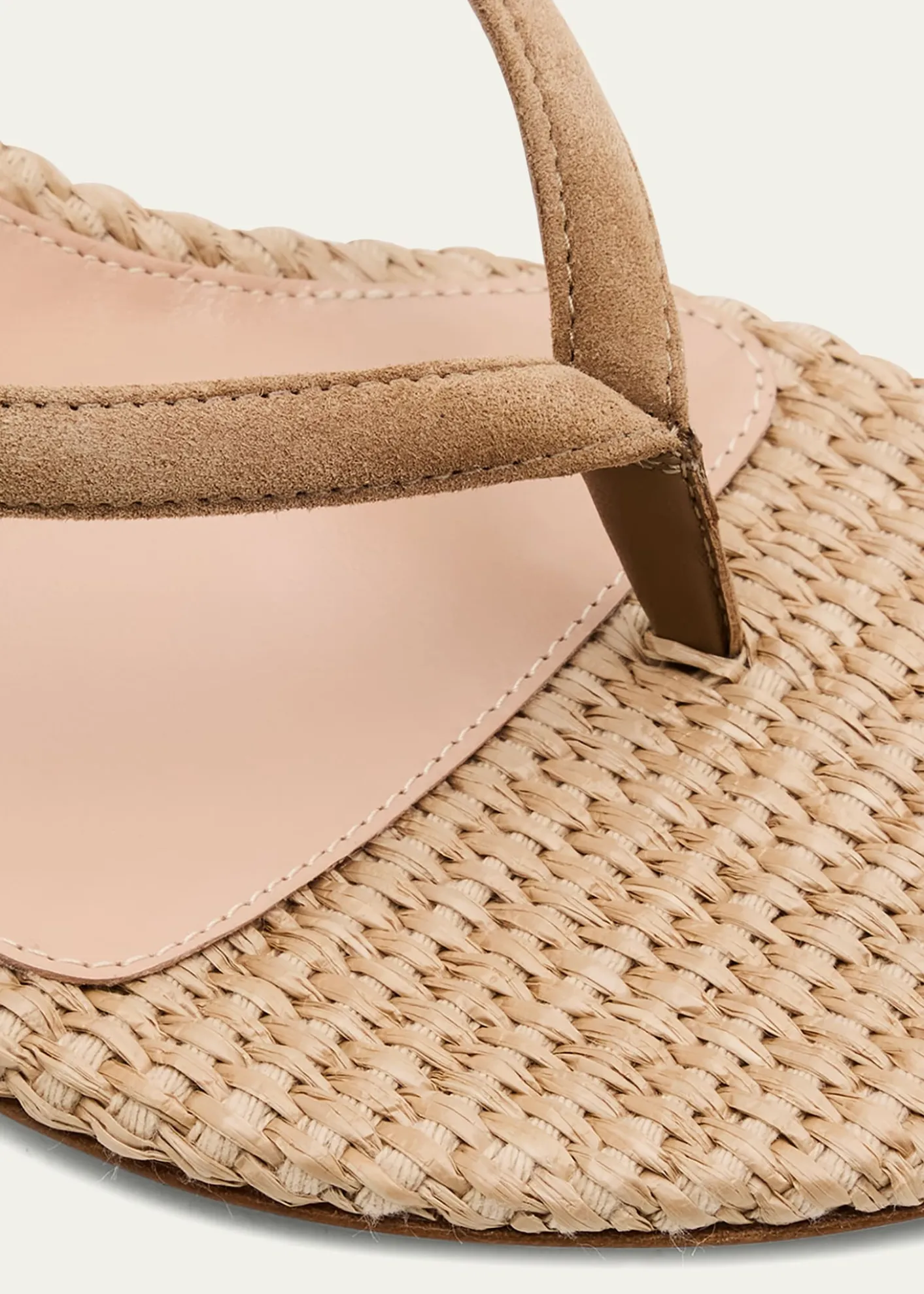 Gianvito RossiSuede Raffia Heeled Thong Sandals