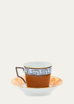 GINORI 1735Il Viaggio di Nettuno Luna 3 oz. Coffee Cups & Saucers, Set of 2