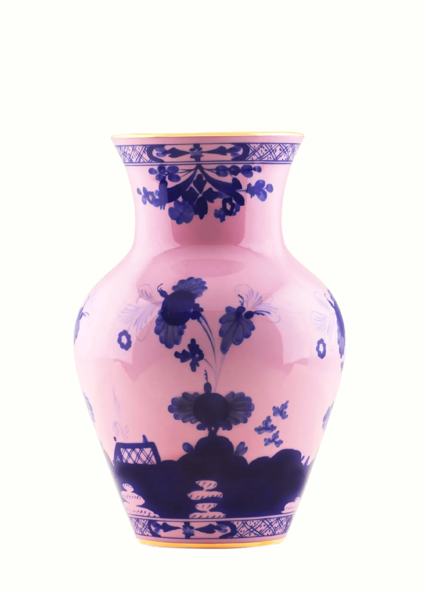 GINORI 1735Oriente Italiano Azalea Ming Vase, 9.8"