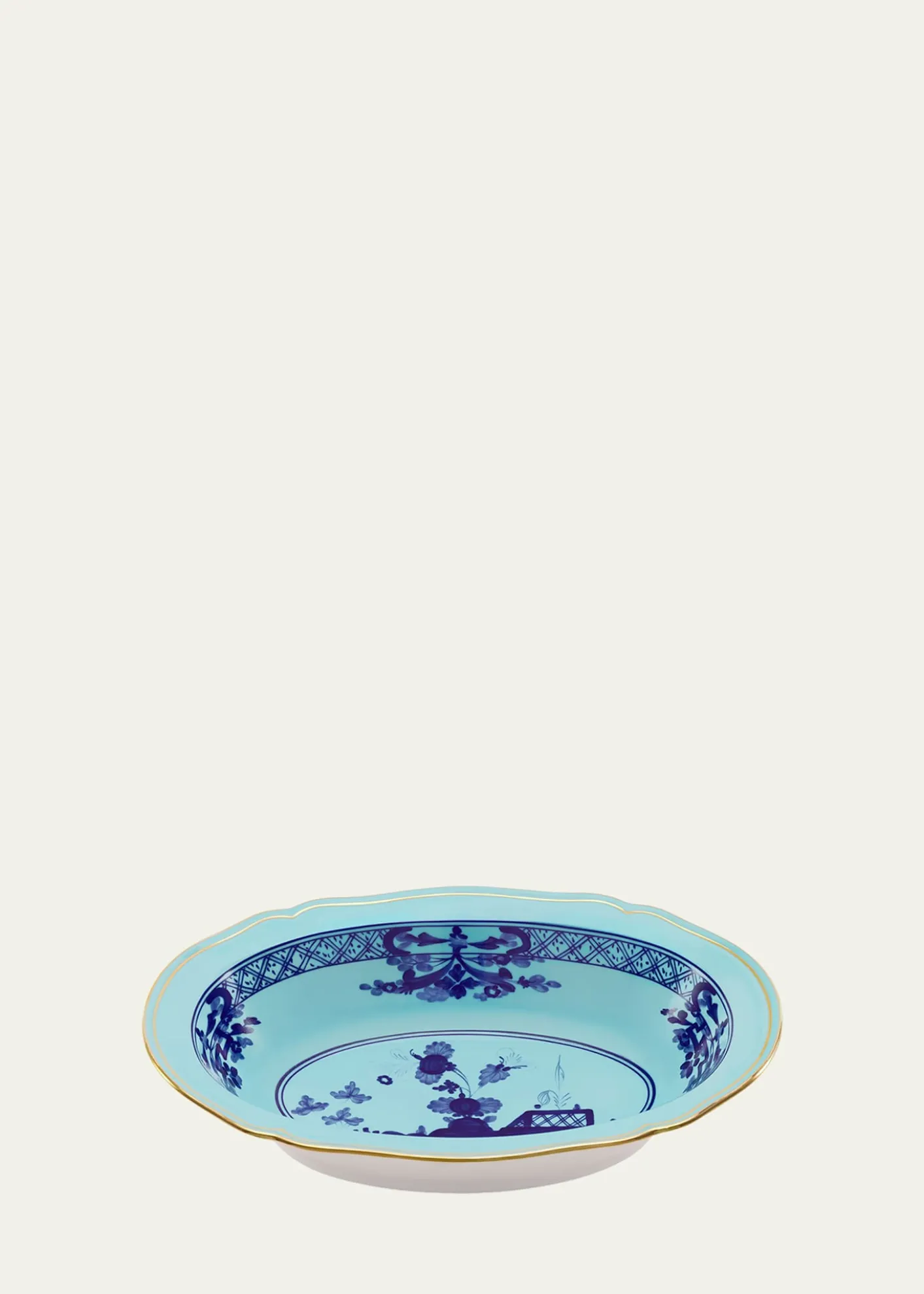 GINORI 1735Oriente Italiano Iris Deep Oval Serving Bowl