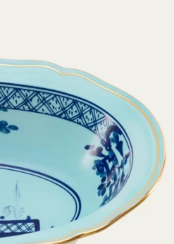 GINORI 1735Oriente Italiano Iris Deep Oval Serving Bowl