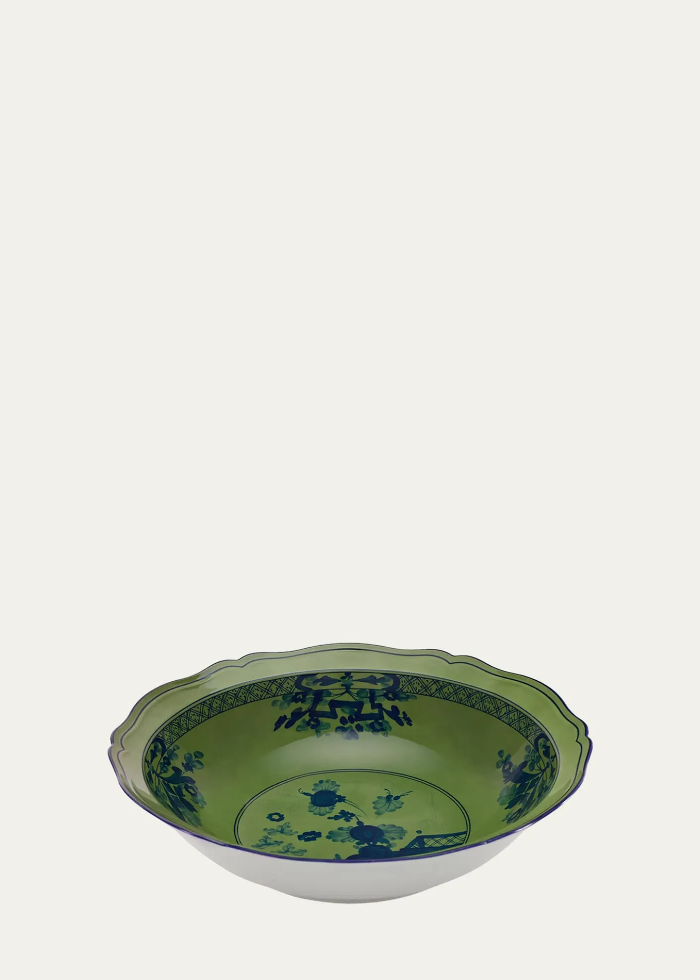 GINORI 1735Oriente Italiano Malachite Deep Round Serving Bowl