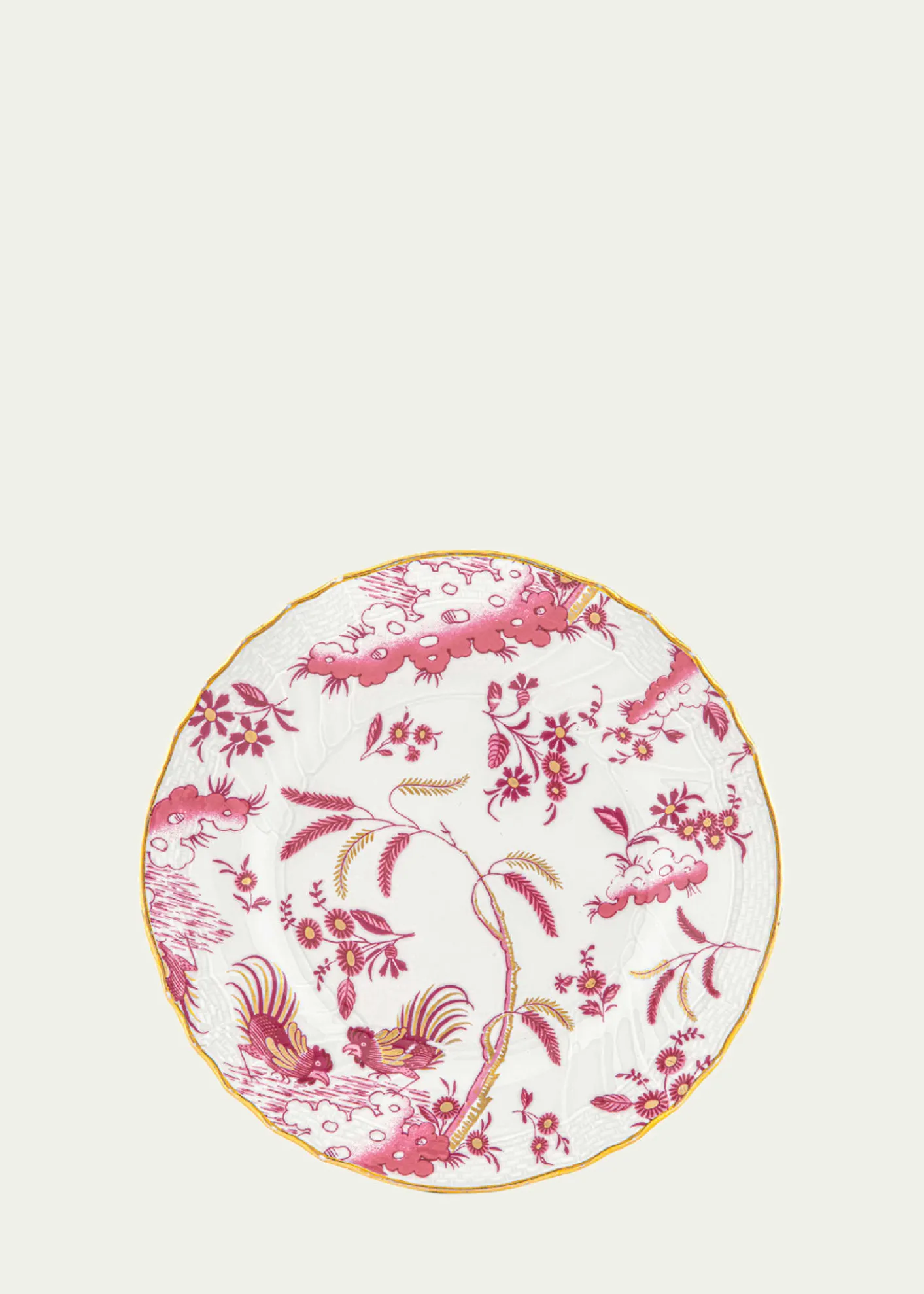GINORI 1735Oro di Doccia Magenta Flat Bread Plate
