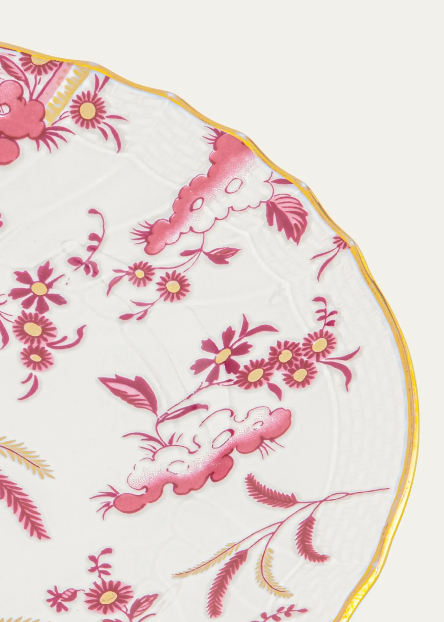 GINORI 1735Oro di Doccia Magenta Flat Bread Plate