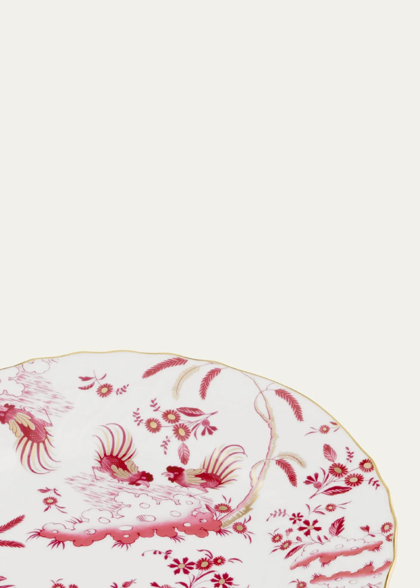 GINORI 1735Oro di Doccia Magenta Flat Dessert Plate